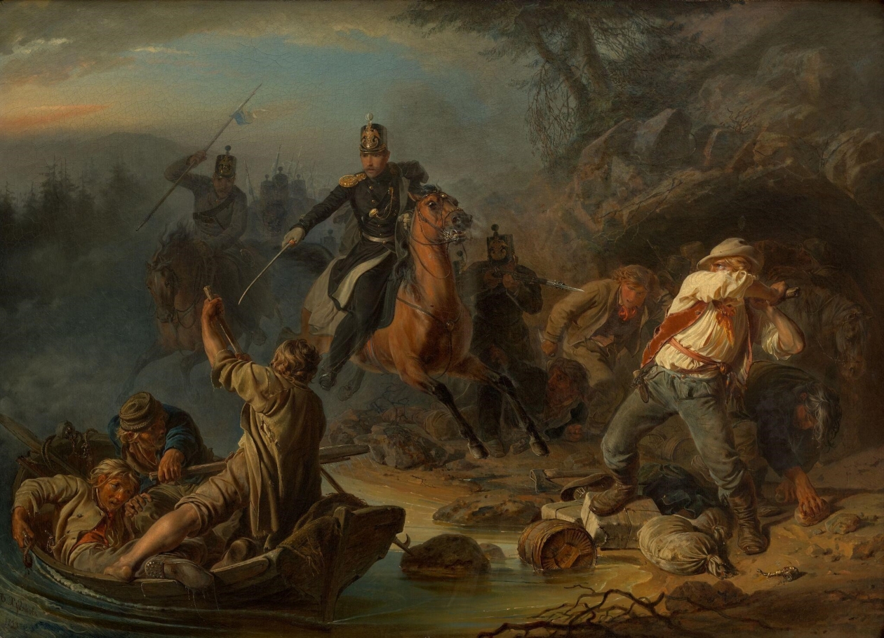 Василий Худяков. Стычка с финляндскими контрабандистами, 1853