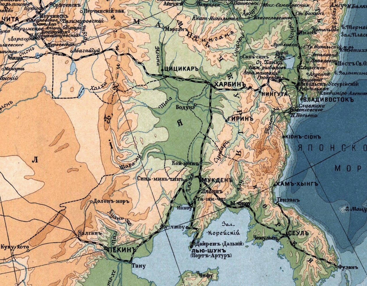 КВЖД на карте 1914 года